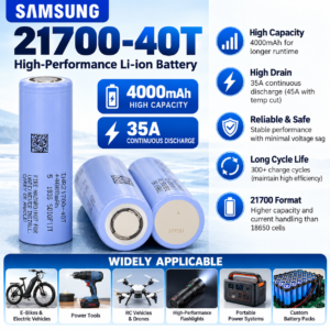 Samsung 40T 21700 4000mAh 10C 35A Battery (40T5)