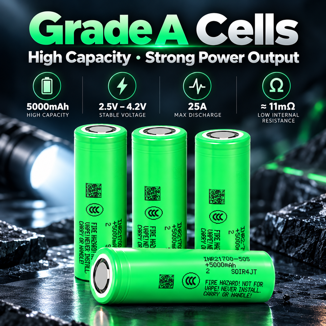 Samsung 50S 21700 5000mAh 5C 25A Battery - 图片 10