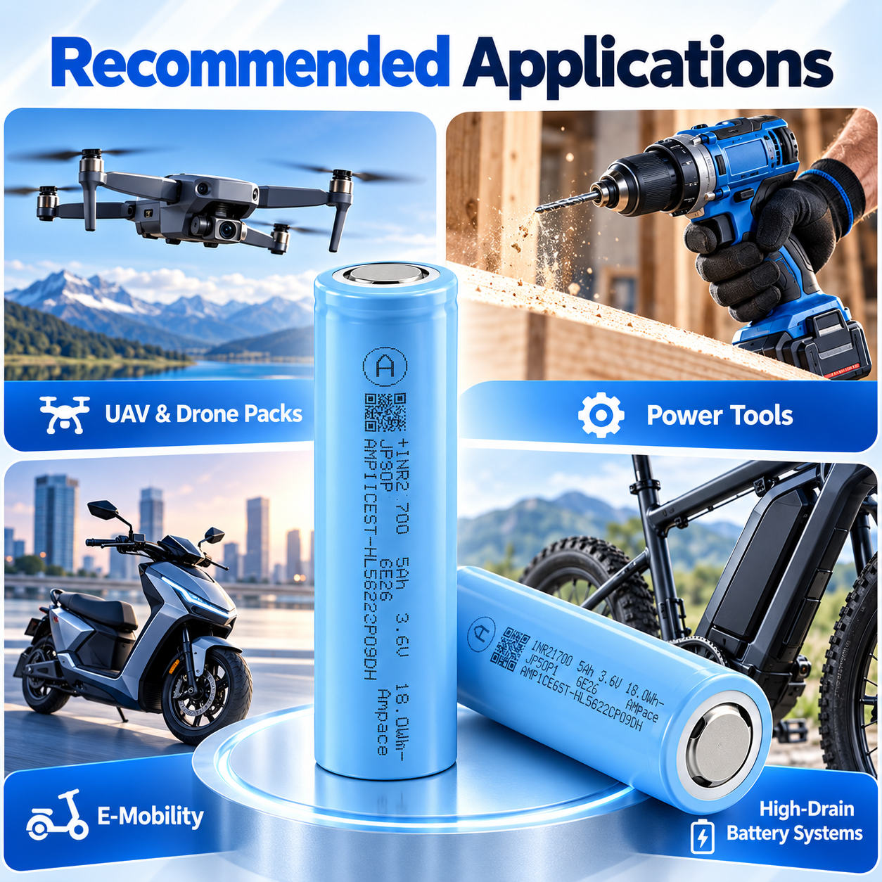 Ampace JP50 21700 5000mah 12C 60A Battery - 图片 13