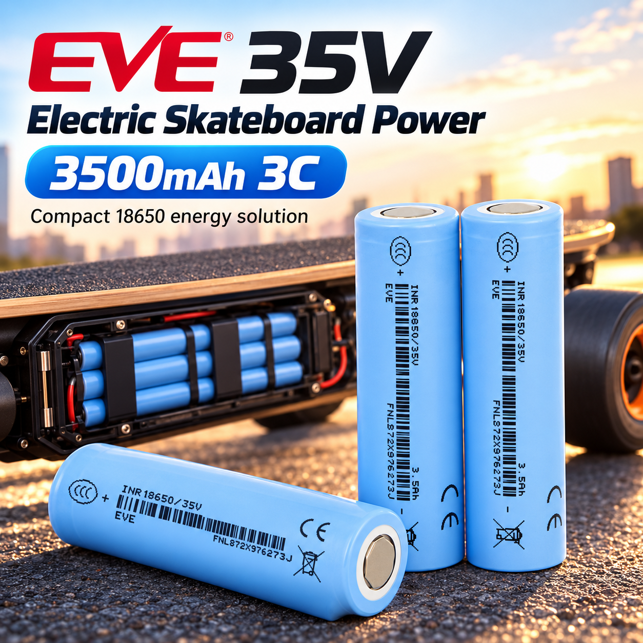 EVE 35V 18650 3500mAh 3C 10A Battery - 图片 2