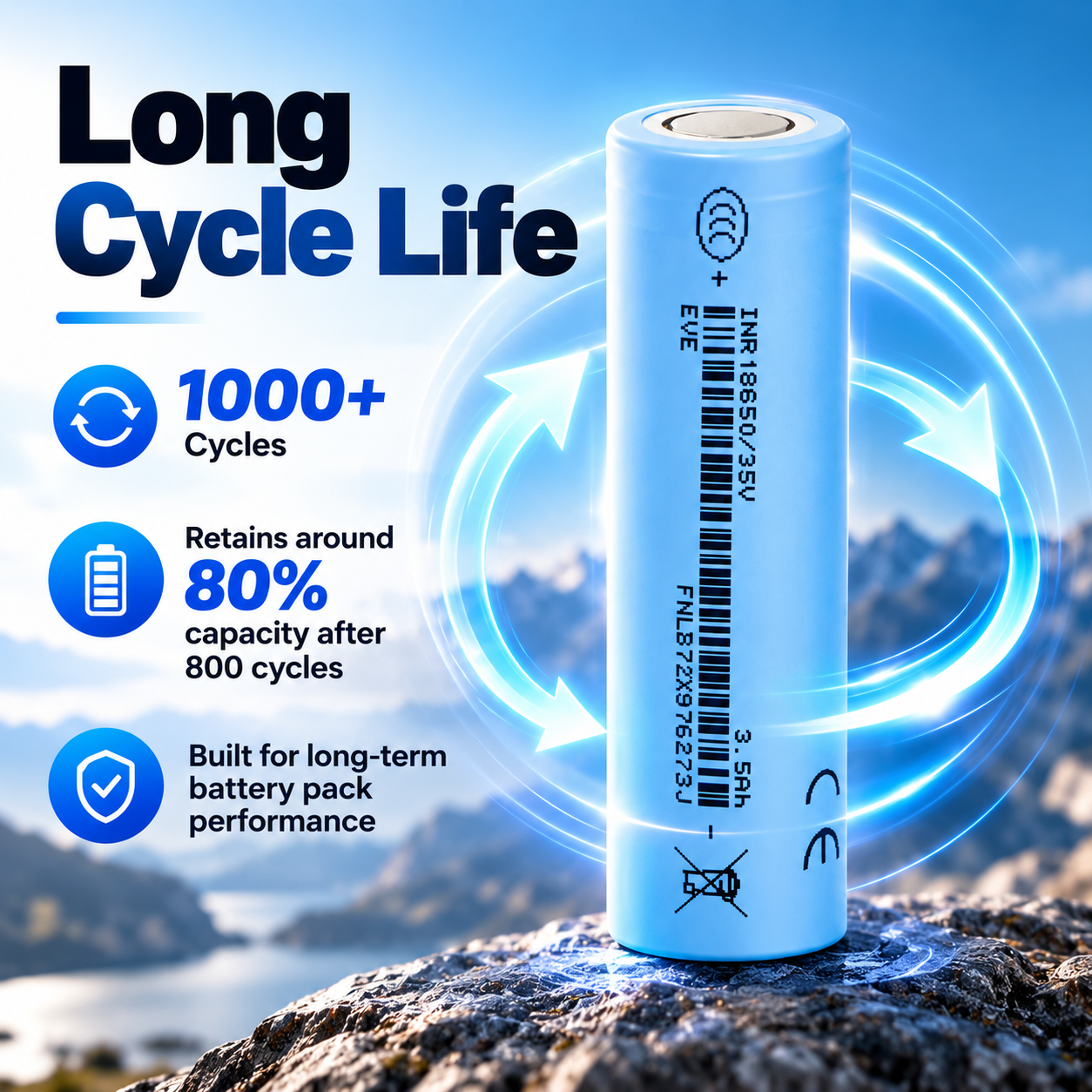 EVE 35V 18650 3500mAh 3C 10A Battery - 图片 6