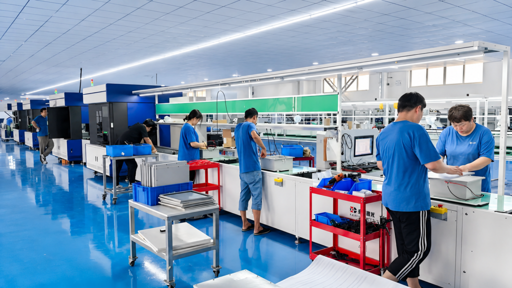 Final assembly and quality control area at MIBANG POWER factory