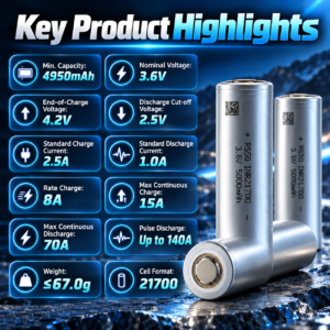 Reliance RS50 21700 5000mAh 14C 70A 无极片电池