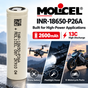 Molicel P26A 18650 2600mAh 13C 35A 电池