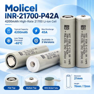 Molicel P42A 21700 4200mAh 10C 45A 电池